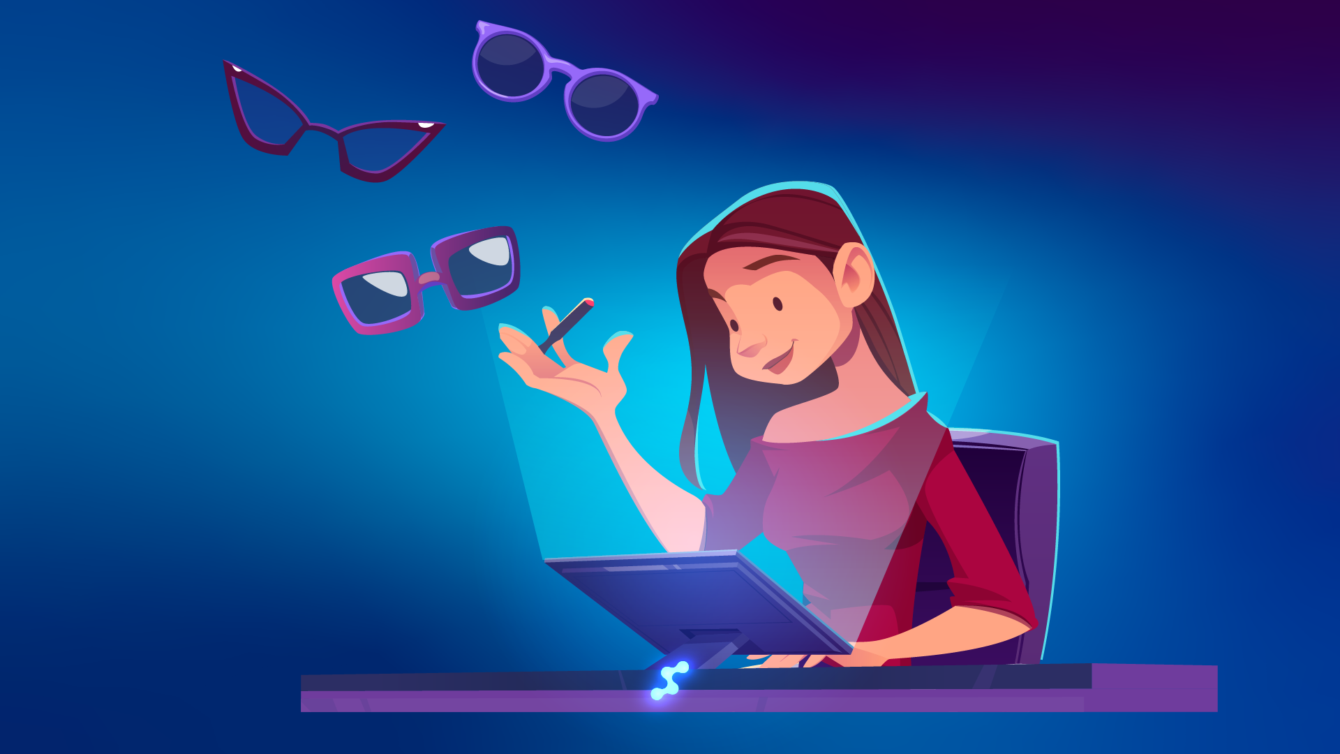 Female eyewear designer sketching new frames, symbolizing how independent optical stores shape both style and social impact.
