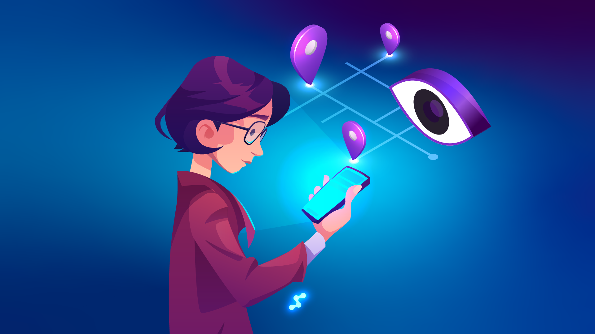 Patient nutzt Smartphone, um Augenarzt in der Nähe zu finden