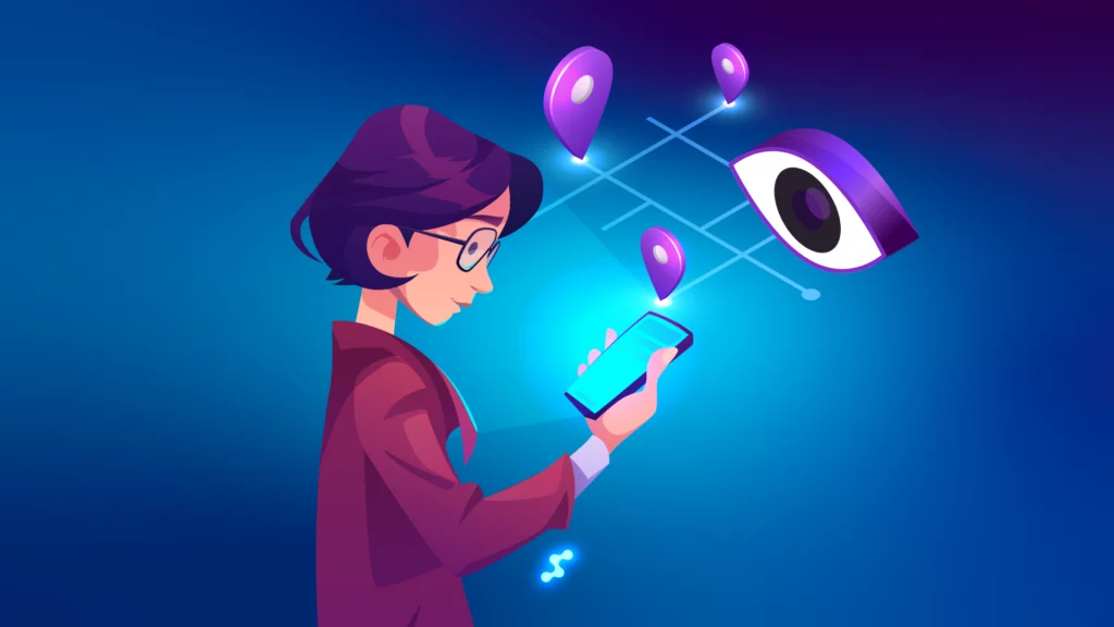 Paciente usando móvil para encontrar oculista cerca de mí