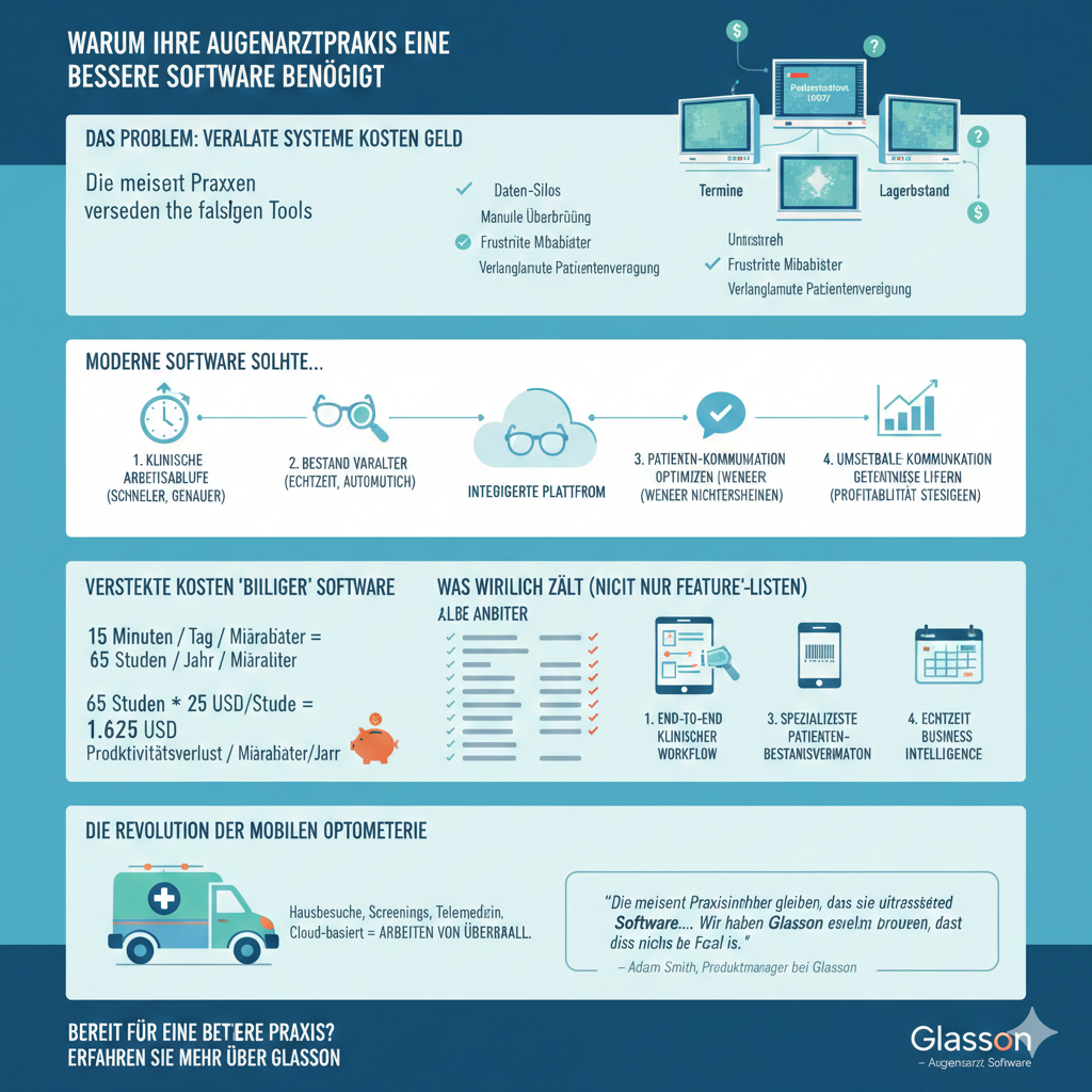  Versteckte Kosten schlechter Praxissoftware für Augenoptik