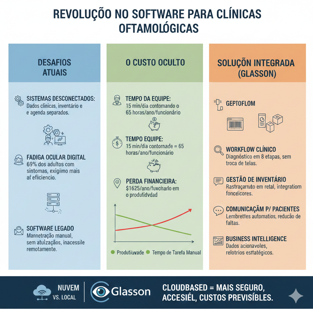 Infográfico sobre o custo oculto de mau software ótico