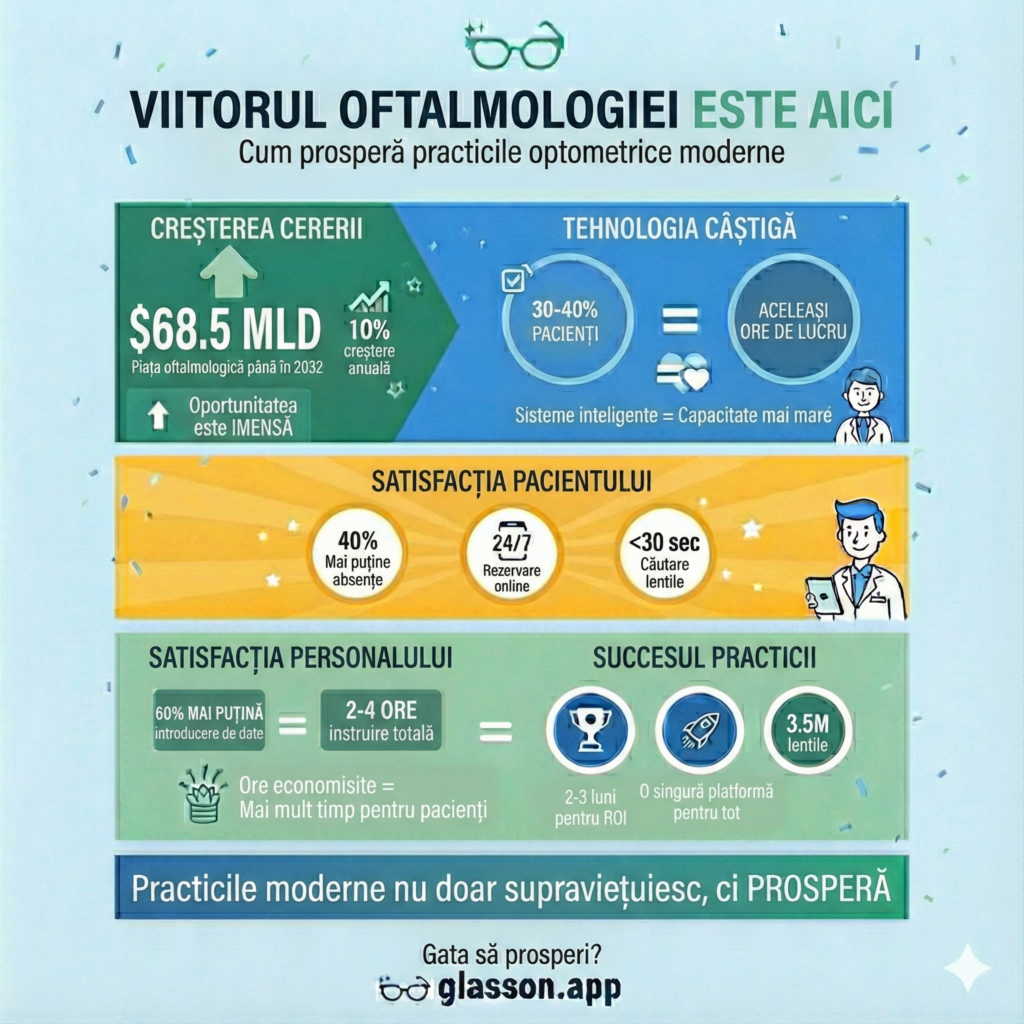 Infografic optometrie modernă creștere cabinete