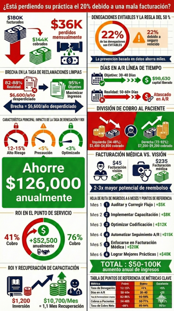  Infografía sobre gestión del ciclo de ingresos en optometría