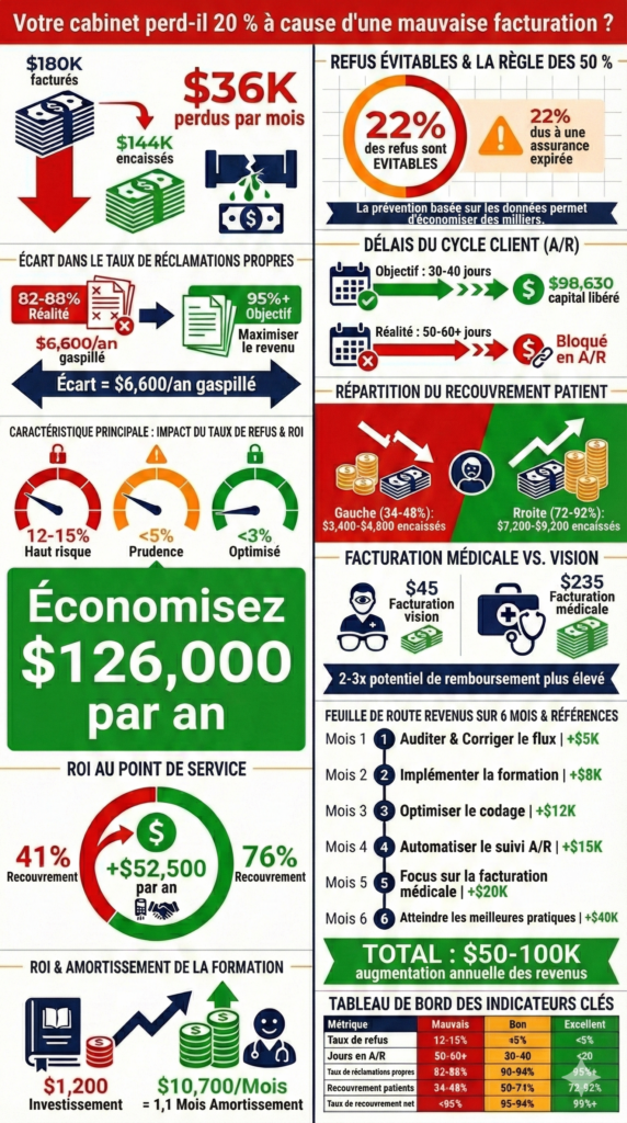 Infographie sur le Revenue Cycle Management en optométrie