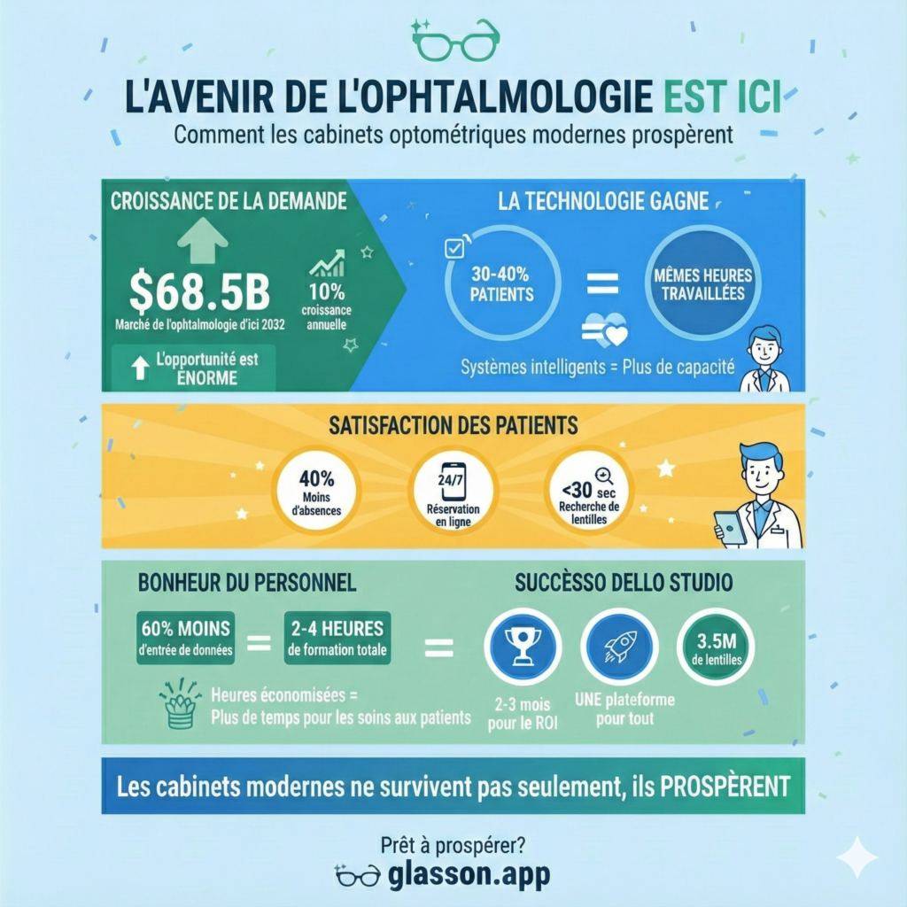 Infographie optométrie moderne croissance pratiques