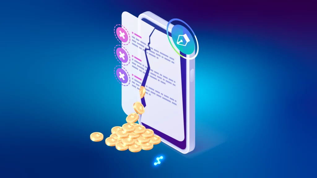 Smartphone billing error leaking medical revenue illustration


