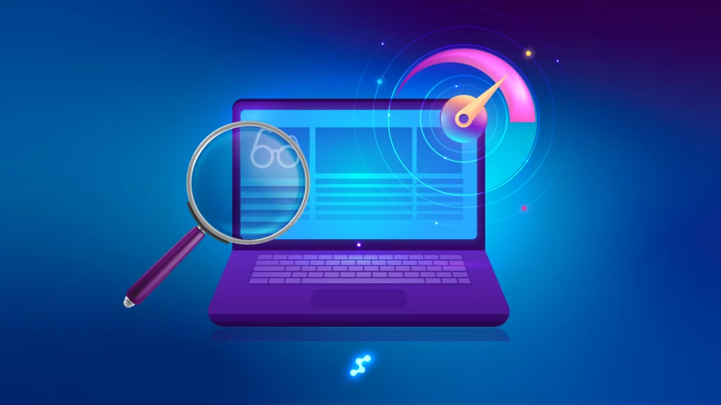 Laptop mit Tacho & Lupe: Praxissoftware-Performance