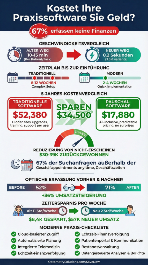  Infografik: Praxissoftware Kosten, Ersparnis, Zeitgewinn