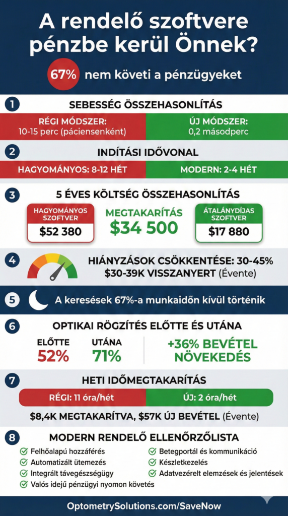 Infografika: költség, megtakarítás és idő a szoftverrel