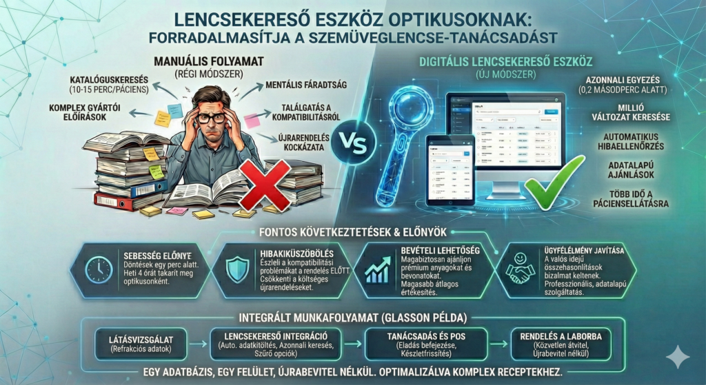 Infografika a digitális lencsekereső eszköz előnyeiről
