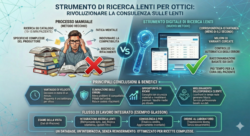  Infografica sui vantaggi del selettore digitale di lenti