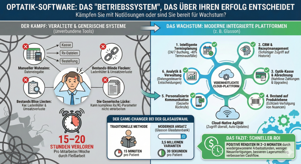  Infografik: Legacy vs. moderne Optik-Software Glasson