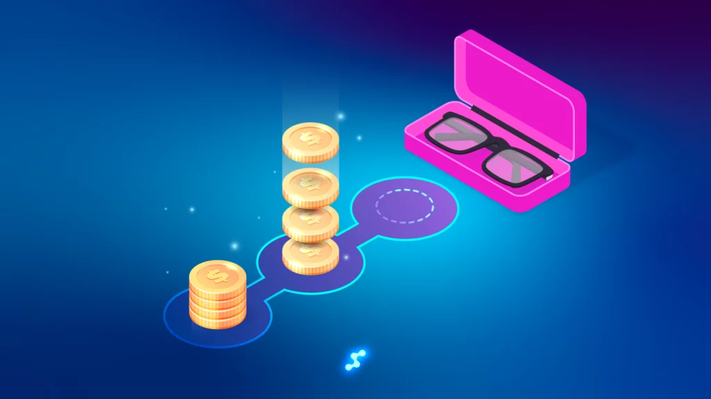 Payment tracking with coins and eyeglasses case