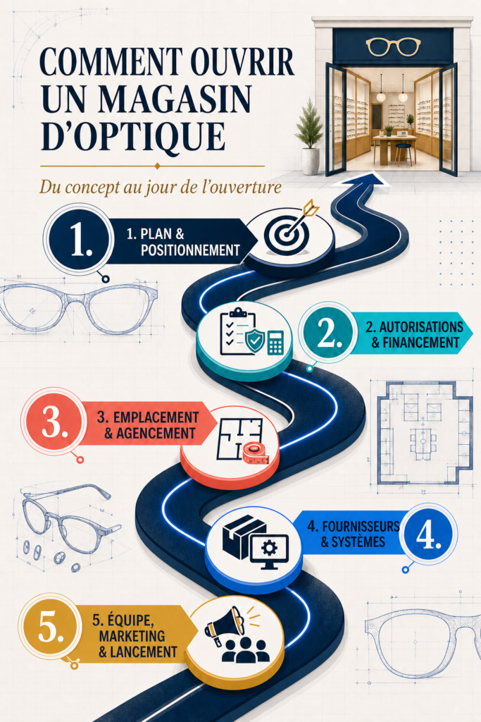 Infographie : comment ouvrir un magasin d'optique