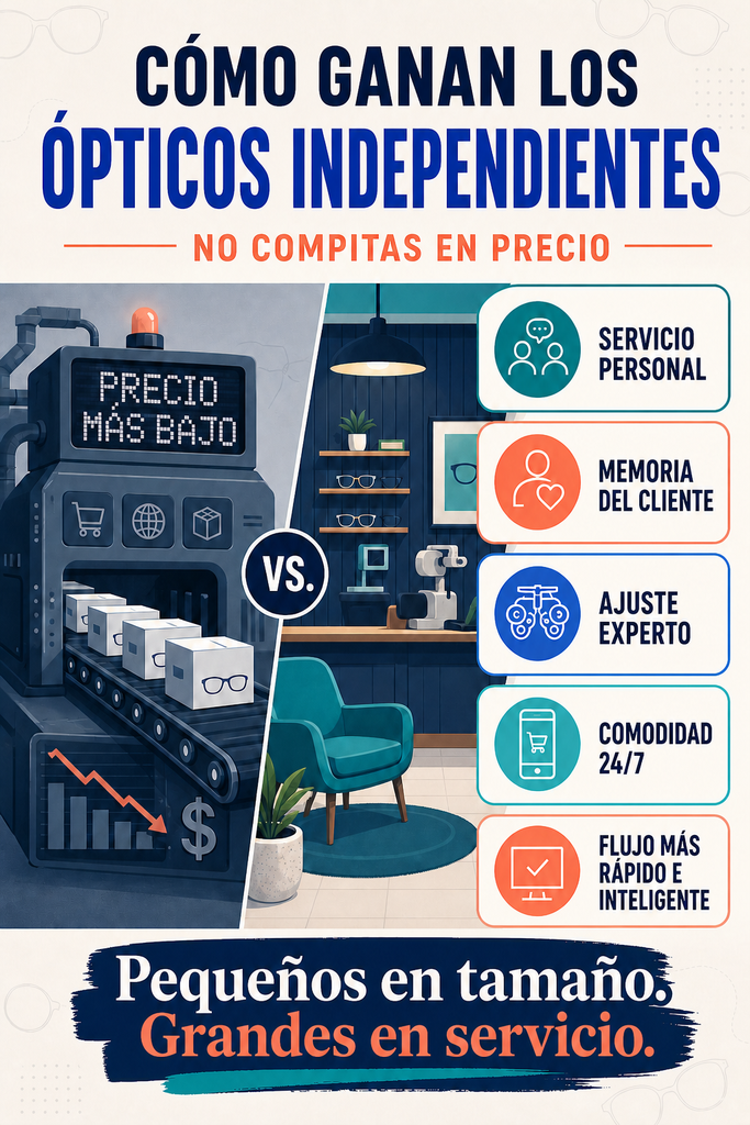 Infografía: ópticas independientes vs cadenas y online