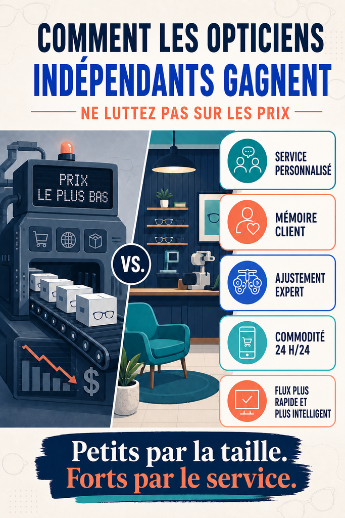 Infographie : opticiens indépendants face aux chaînes et au web