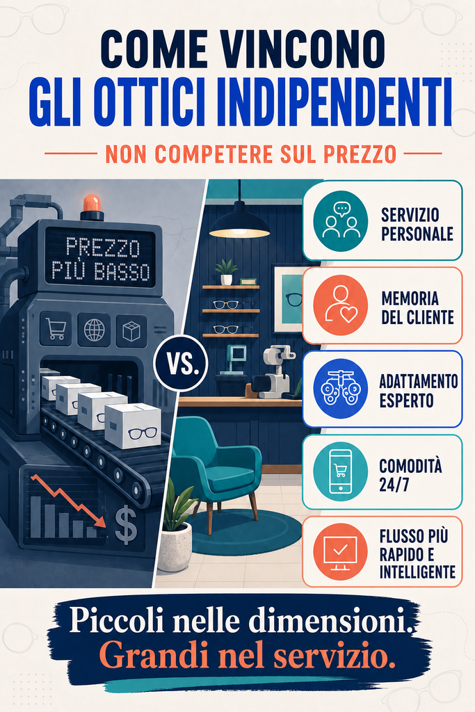 Infografica: ottici indipendenti contro catene e online