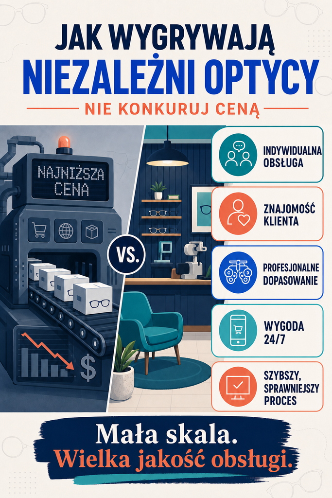 Infografika: niezależni optycy kontra sieci i sklepy online